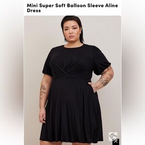 Super soft balloon sleeve aline dress
